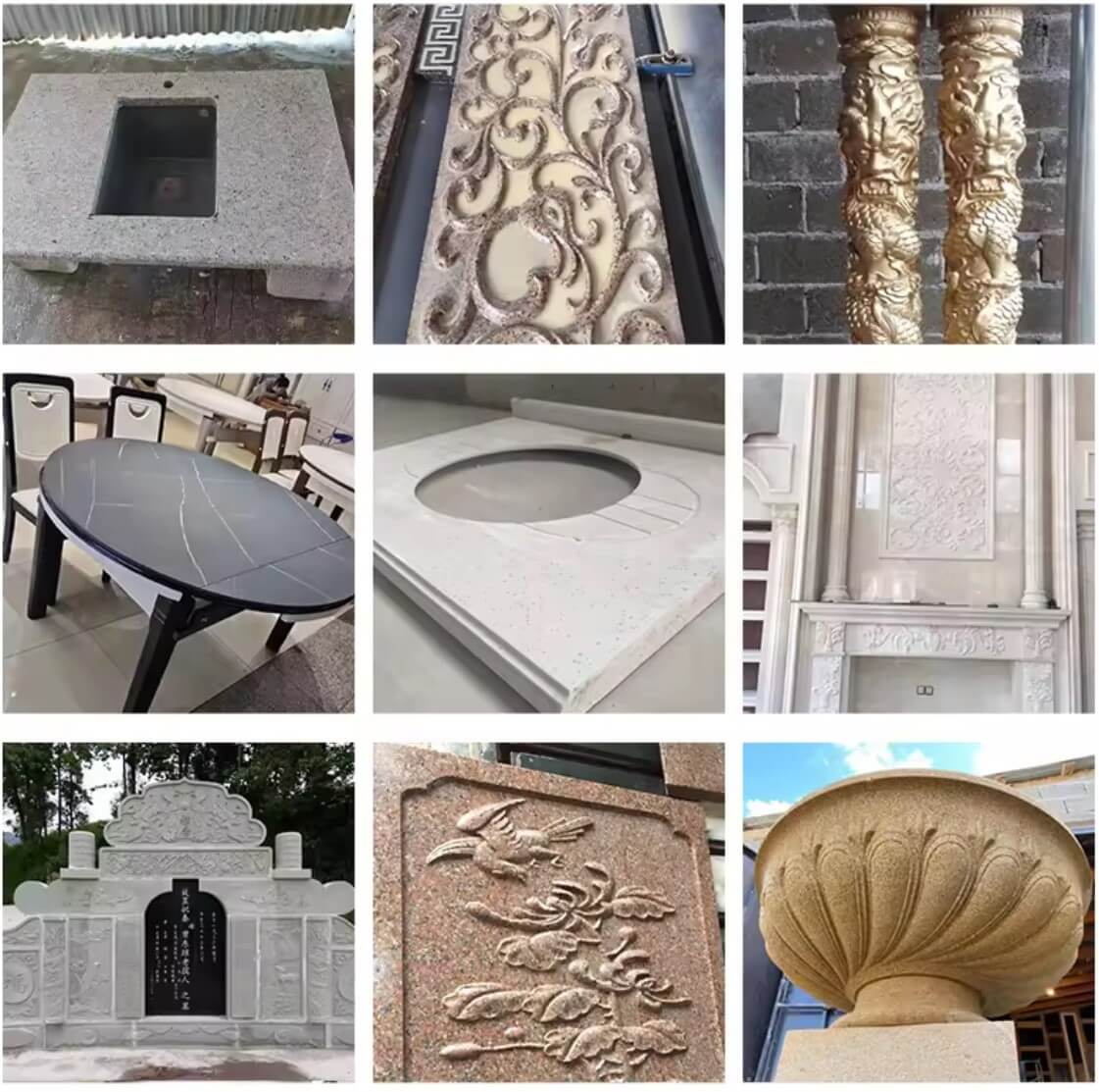 Product carving by granite engraving machine